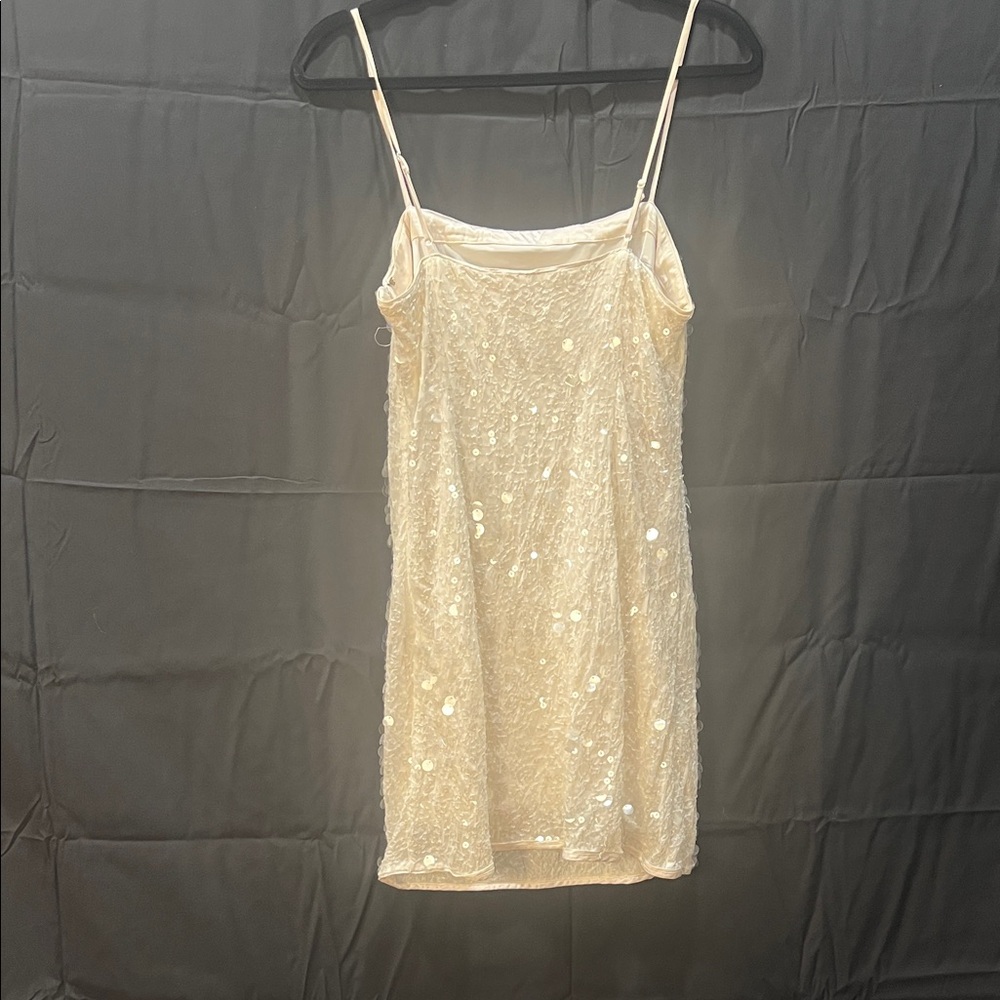 Simkha Elegant Cream Sequin Dress